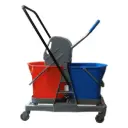 DOUBLE MOP BUCKET TROLLEY WITH DOWN PRESS WRINGER 2X25L