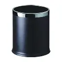 9L ROUND BLACK LEATHER DUSTBIN