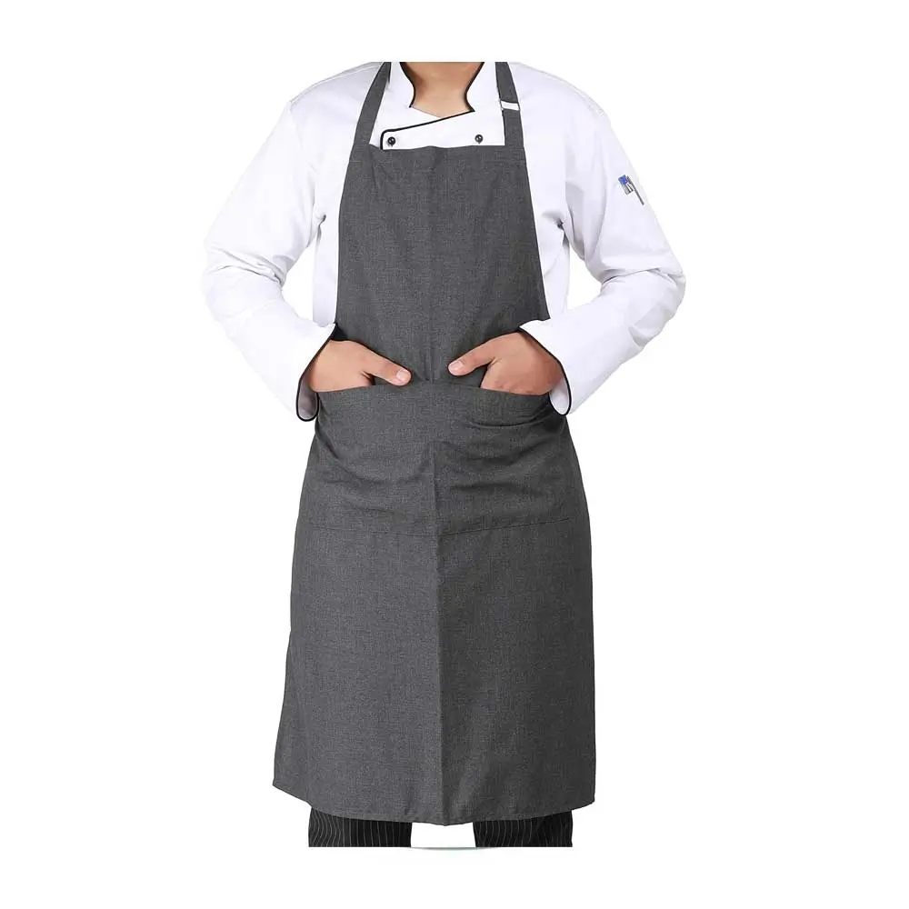 HEAVY DUTY CHEF KITCHEN ADJUSTABLE APRON WITH POCKETS WATERPROOF UNISEX