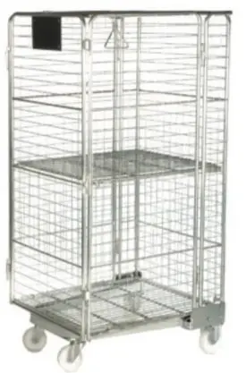 ROLLER CAGE TROLLEY FOLDABLE 1720X720X800MM BRKS