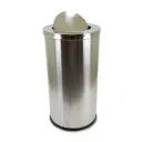 LACOT Hotel Lobby Standing Stainless Steel Round Swing Top Lid Trash Bin, Indoor, Outdoor Bin 60L