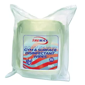 GYM & SURFACE DISINFECTANT WIPES REFILL 600WIPES TREMAX