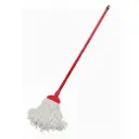 KENTUCKY MOP CUT END 350G WHITE BAND PROFESSIONAL + RED CLIP WITH WOODEN HANDLE FULL SET