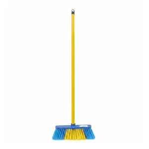 SOFT BROOM ECONOMY WITH YELLOW WOODEN HANDLE ECOLINE FULL SET