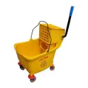 SINGLE MOP BUCKET TROLLEY 32LTRS WITH WRINGER ECOLINE (YELLOW)