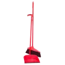 DUST PAN SET WITH LONG HANDLE & BRUSH ECOLINE (RED)