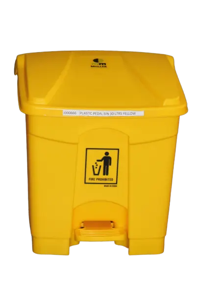 PLASTIC PEDAL BIN ECOLINE (30LTRS, YELLOW)