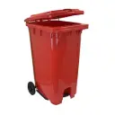 PLASTIC PEDAL BIN ECOLINE (240LTR, RED)