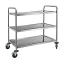 MULTI-FUNCTION STAINLESS STEEL HOUSE KEEPING CART 3 SHELF (95X50X95CMS)