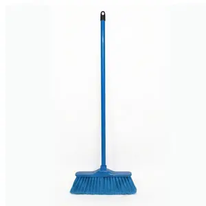 SOFT BROOM HEAD & HANDLE FULL SET (WOODEN HANDLE, BLUE, ECOLINE)