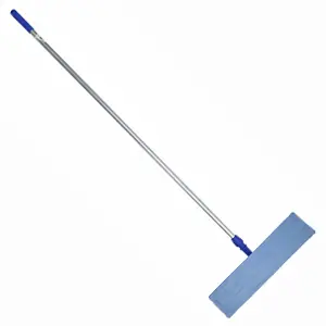 MICROFIBER FLAT MOP VELCRO SLEEVE. HOLDER & HANDLE FULL SET (40CMS, ALUMINIUM HANDLE 150CMS, BLUE, ECOLINE)
