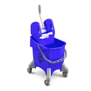 PILE TEC SINGLE MOP BUCKET TROLLEY 30L WITH WRINGER TTS