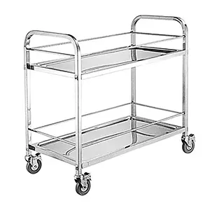 [J000837] STAINLESS STEEL HOSPITAL - HOTEL-  FOOD SERVICE TROLLEY PROFESSIONAL