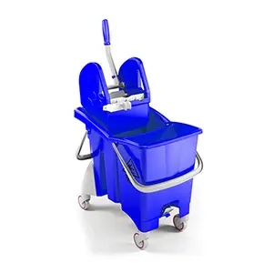 [J000010] ACTION PRO MOP BUCKET TROLLEY 30L WITH WRINGER TTS