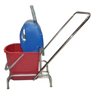 SINGLE MOP BUCKET TROLLEY 20L CHROME ECOLINE