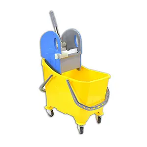 [J001063] CLEANING TROLLEY PLASTIC SINGLE BUCKET 24L