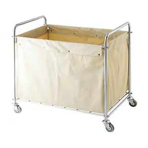 [J000824] LAUNDRY TROLLEY LIGHT BROWN CANVAS BAG