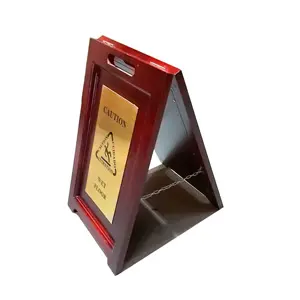 [S000002] WOODEN CAUTION BOARD WET FLOOR DIMENSIONS:L38XW5XH60CM