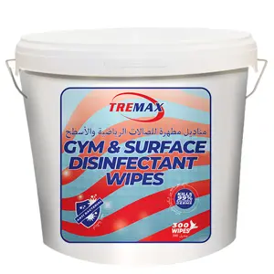 [C000916] GYM & SURFACE DISINFECTANT WIPES BUCKET 300 WIPES TREMAX