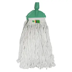 [J002199GEM] KENTUCKY MOP CUT END 350G WHITE BAND WITH GREEN CLIP PROFESSIONAL