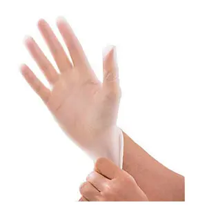 [D000182] VINYL GLOVES DISPOSABLE POWDER FREE 100/BOX (LARGE, CLEAR/WHITE)