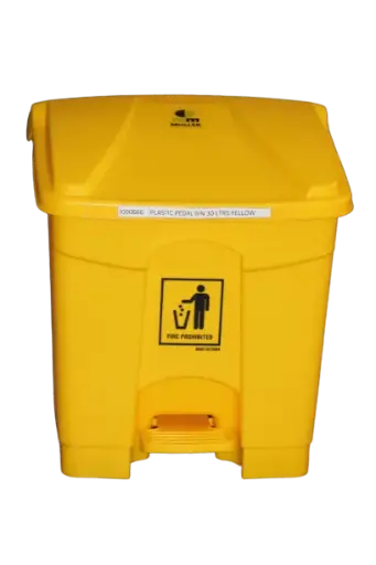 [J000666] PLASTIC PEDAL BIN ECOLINE (30LTRS, YELLOW)