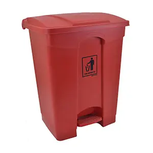 [J000677] PLASTIC PEDAL BIN ECOLINE (68LTR, RED)