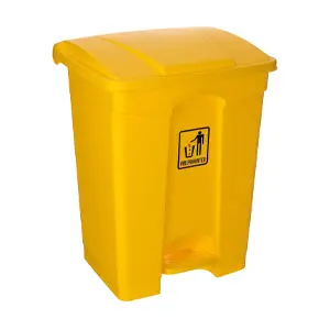 [J000678] PLASTIC PEDAL BIN ECOLINE (68LTR, YELLOW)