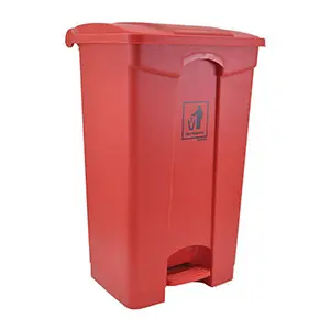 [J000683] PLASTIC PEDAL BIN ECOLINE (87LTR, RED)