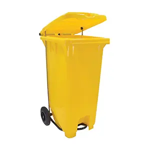 [J000706] PLASTIC PEDAL BIN ECOLINE (120LTR, YELLOW)