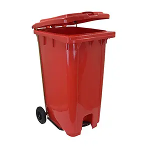 [J000711] PLASTIC PEDAL BIN ECOLINE (240LTR, RED)