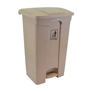 [J001410] PLASTIC PEDAL BIN ECOLINE (68LTR, BEIGE)