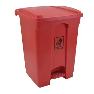 [J001413] PLASTIC PEDAL BIN ECOLINE (45LTR, RED)