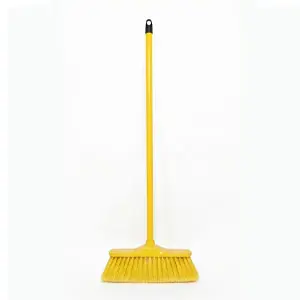 [J001995] SOFT BROOM HEAD & HANDLE FULL SET (WOODEN HANDLE, YELLOW, ECOLINE)