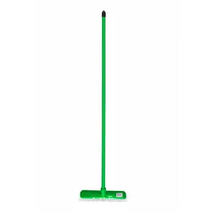 [J002026] CARPET / WET FLOOR BROOM WITH HANDLE FULL SET (WOODEN HANDLE, GREEN, ITALY)