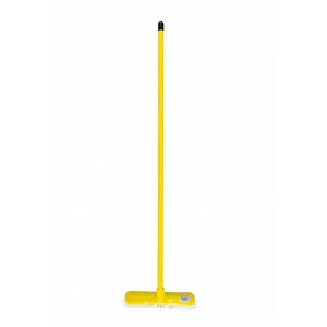 [J002027] CARPET / WET FLOOR BROOM WITH HANDLE FULL SET (WOODEN HANDLE, YELLOW, ITALY)